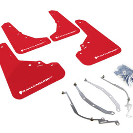 Rally Armor UR Red Mud Flaps w/ White Logo for 2012-2018 Fiat 500 Hatchback MF25-UR-RD/WH