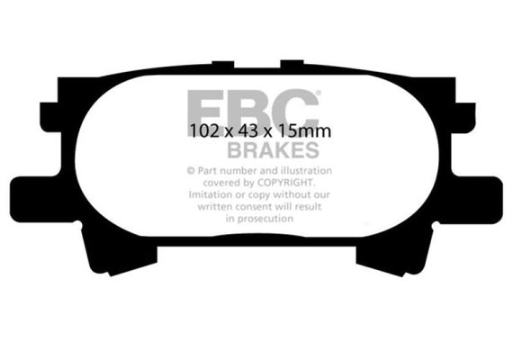 EBC 04-07 Lexus RX330 3.3 Ultimax2 Rear Brake Pads UD996
