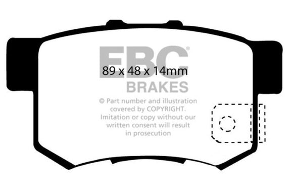 EBC DP41193R YELLOWSTUFF ULTIMATE RACE BRAKE PADS - REAR DP41193R