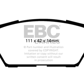 EBC DP21766 GREENSTUFF STREET ORGANIC BRAKE PADS - REAR DP21766