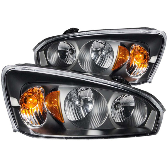 Anzo 121221 Black Clear Lens Crystal Headlights for 04-07 Malibu/Malibu Maxx 121221