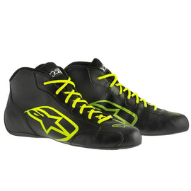ALPINESTARS TECH 1-KSTART SHOE BLACK YELLOW FLOUR SZ 11.5