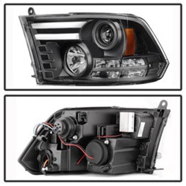 Spyder Dodge Ram 09-12 Projector Headlights Light Bar DRL Black PRO-YD-DR09-LBDRL-BK 5081001