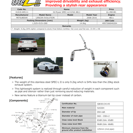 HKS Hi-Power SPEC-L2 CZ4A 4B11 31019-AM111