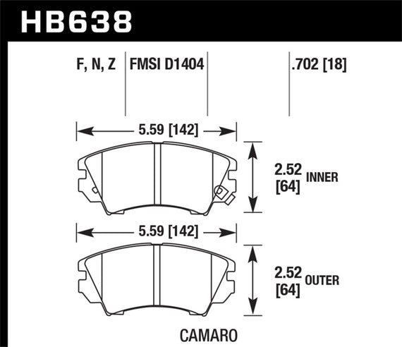 Disc Brake Pad Set-HPS Disc Brake Pad Front HAWK PERFORMANCE HB638F.702 HB638F.702