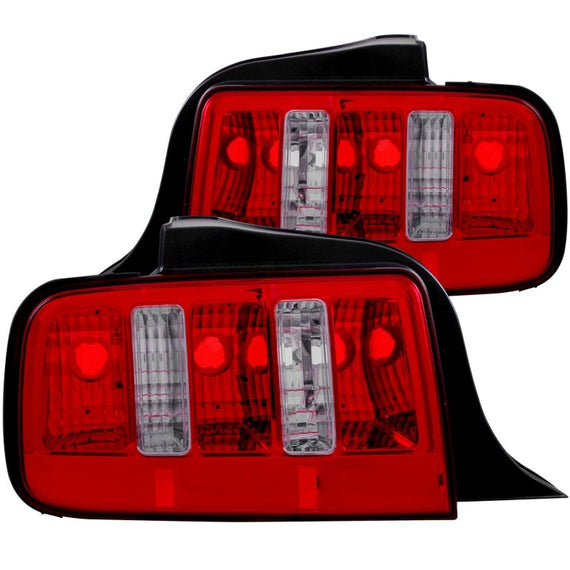ANZO 2005-2009 Ford Mustang Taillights Red/Clear - 2010 Style 221166
