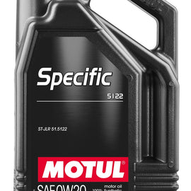 Motul USA Specific 5122 SAE 0W-20 Synthetic Motor Oil, 5 Liters 5.28 Quarts 107339