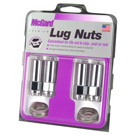 McGard HEX LUG NUT 4pk 1/2-20 CTR WASHER X-LONG 1.365" SHANK, 13/16 HEX, 2.27"OAL-CHROME 63014