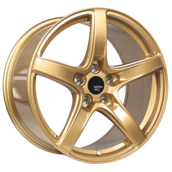 Option Lab R555 18x9.5 5x114.3 +38 cb73.1 Top Secret Gold Wheel/Rim L55-89565-38-GLD