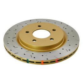 DBA 4000 SERIES REAR DRILLED & SLOTTED W/GOLD HAT ROTOR FOR 05-13 MUSTANG GT/V6 42114XS