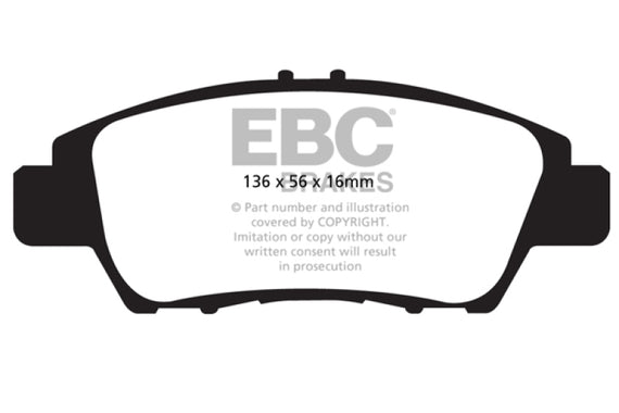 EBC 10+ Honda CR-Z 1.5 Hybrid Ultimax2 Front Brake Pads UD1394