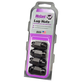 McGard HEX LUG NUT 4pk 12X1.5 CONE SEAT BULGE, 3/4 HEX, 1.45"OAL-BLACK 64015