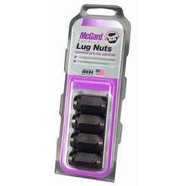 McGard HEX LUG NUT 4pk 1/2-20 CONE SEAT, 13/16 HEX, 1.5"OAL-BLACK 64030