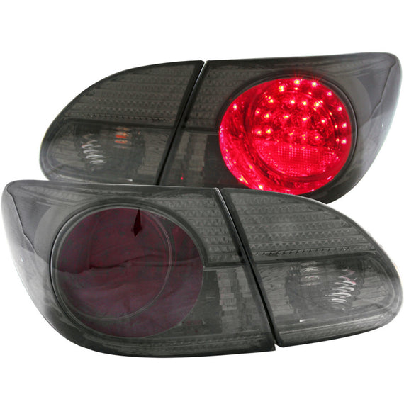 ANZO for 2003-2008 Toyota Corolla LED Taillights Red/Smoke - anz321270 321270