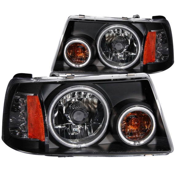 Anzo 111152 Black Crystal Headlights with Halo and Led for 01-11 Ford Ranger 111152