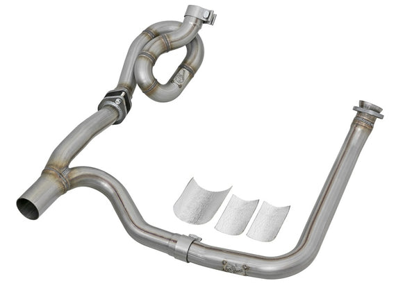 aFe POWER Twisted Steel Y-Pipe w/ Loop Relocation Pipe 12-18 Jeep Wrangler (JK) V6 3.6L 48-46207-PK