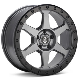 LP Aventure LP3 17x8 5-114 ET38 Grey W/Black Ring Wheel LP3L178511438GBR