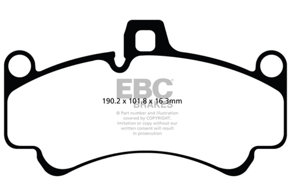 EBC 01-03 Porsche 911 (996) (Cast Iron Rotor only) 3.6 Twin Turbo GT2 Bluestuff Front Brake Pads DP51516NDX