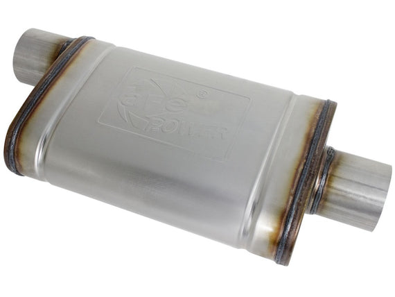 aFe MACHForce XP SS Muffler 3in Center Inlet / 3in Outlet 9in L x 4in W x 14in Body 49M00031