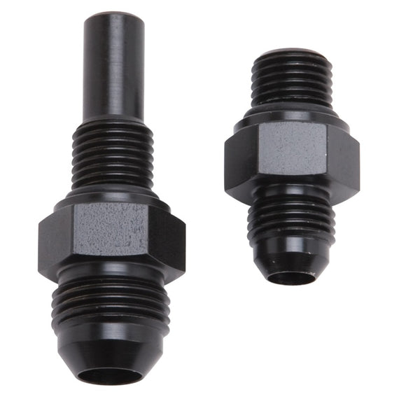 Russell Performance -8 AN to 4L80 Transmission Ports Adapter Fittings (Qty 2) - Black Zinc 641400