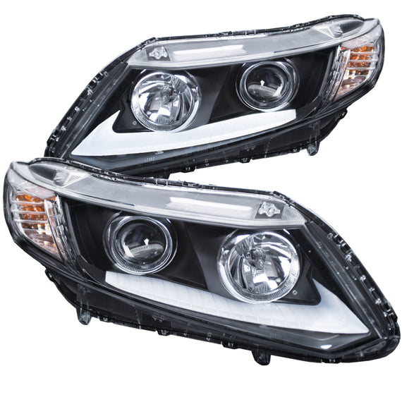 For Honda Civic 2012-2015 Anzo 121478 Chrome LED U-Bar Projector Headlights 121478