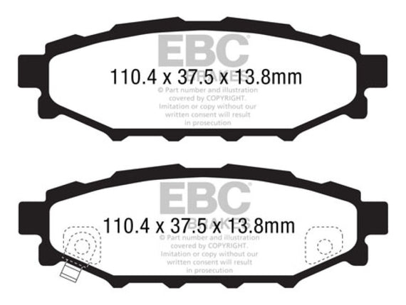 EBC Red Stuff Rear Brake Pads for 13+ Subaru BRZ Solid Rear Rotors - DP31584C DP31584C