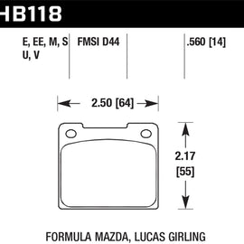 Hawk Alcon 4R-Type / Alcon R-Type (Short Profile) Blue 9012 Race Brake Pads HB118E.560