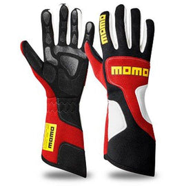 MOMO XTREME PRO GLOVES W/RED ACCENTS LARGE