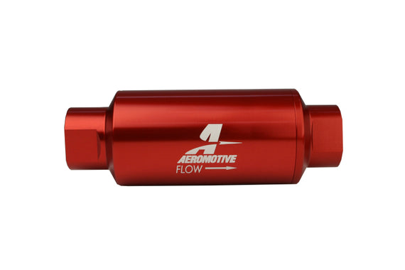 Aeromotive In-Line Filter - AN-10 size - 40 Micron SS Element - Red Anodize Finish 12335