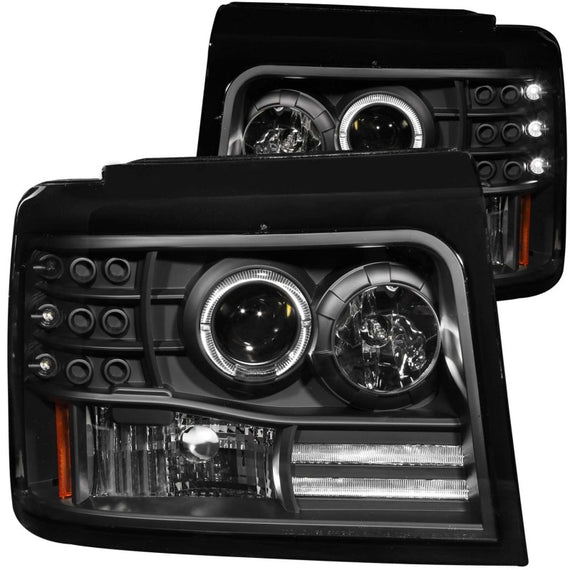 Anzo 111184 Pair of 2 Projector Headlights for 92-98 Ford Bronco/F150/F250/F350 111184