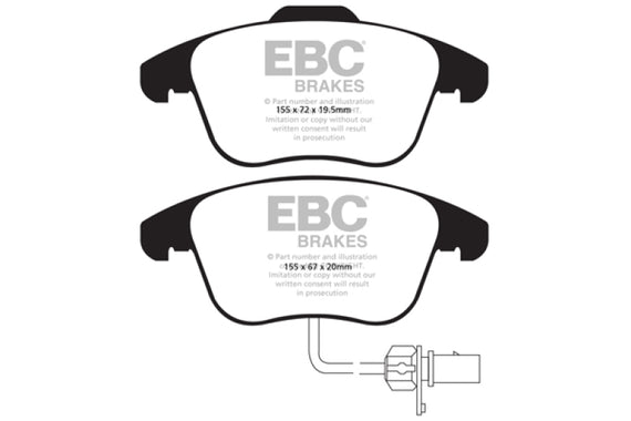 EBC 10+ Audi A5 2.0 Turbo Yellowstuff Front Brake Pads DP41998R