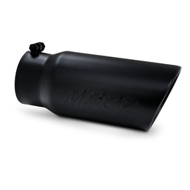 MBRP 12" BLACK DIESEL EXHAUST TIP 4" INLET 5" OUTLET ANGLED ROLLED END 12" LONG T5051BLK