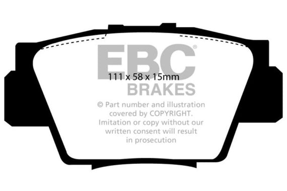 EBC 91-96 Acura NSX 3.0 Redstuff Rear Brake Pads DP3873C