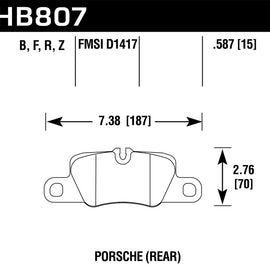 Hawk Performance HB807B.587 HPS 5.0 Disc Brake Pad Fits 10-19 911 Panamera HB807B.587