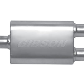Gibson MWA Superflow Center/Dual Oval Muffler - 4x9x14in/3in Inlet/3in Outlet - Stainless BM0110