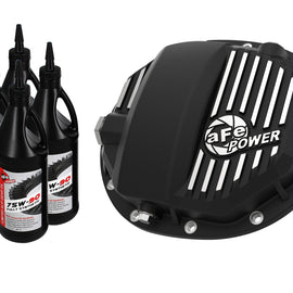 aFe Pro Series AAM 9.5/9.76 Rear Diff Cover Black w/Mach Fins & Oil 14-19 GM Silverado/Sierra 1500 46-71121B