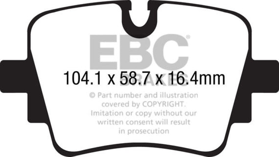 For Jaguar F-Type 14-17 EBC DP32190C Redstuff Ceramic Low Dust Rear Brake Pads DP32190C