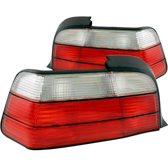 Anzo 221215 Red Clear Lens Tail Lights fit for 92-98 BMW 3-Series E-36 2-Door 221215
