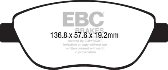 EBC 2014+ Fiat 500 1.4L Turbo Abarth Greenstuff Front Brake Pads DP22212