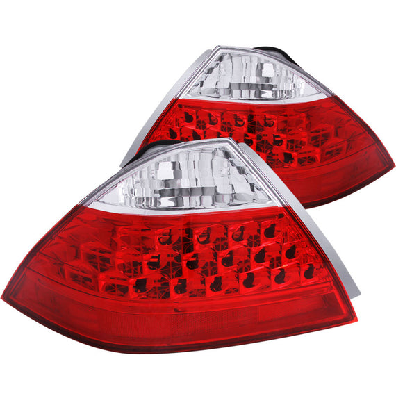 Anzo 221143 Red Clear Lens Halogen Tail Lights fit for 06-07 Honda Accord 4-Door 221143