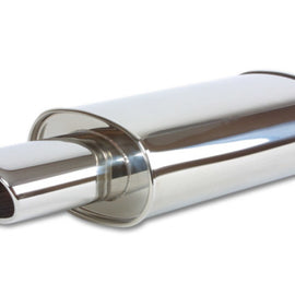 Vibrant StreetPower Oval Muffler with 4.5in x 3in Oval Tip Angle Cut Rolled Edge - 2.5in inlet I.D. 1034