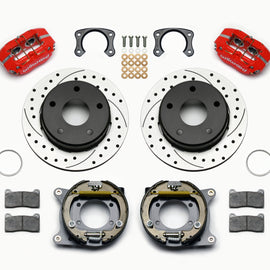 Wilwood Dynapro Lug Mount P/S Park Brake Kit Drilled Red Big Ford New 2.38in Off Bronco 5 x 5.50 140-13664-DR