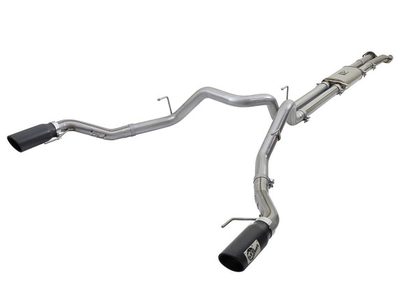 AFE 2017-2020 FORD SVT RAPTOR CATBACK EXHAUST SYSTEM DUAL REAR EXIT BLACK TIPS 49-43045-B