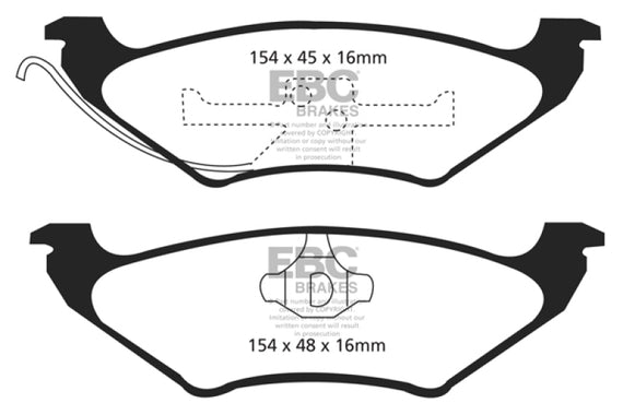EBC 90-94 Lincoln Town Car 4.6 Ultimax2 Rear Brake Pads UD544