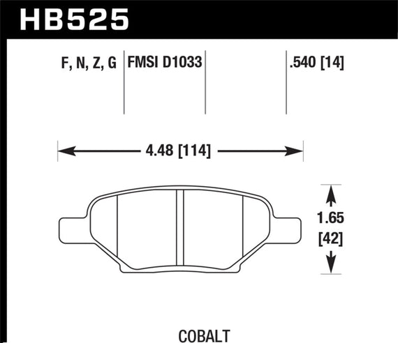 Hawk HP+ Street Brake Pads HB525N.540
