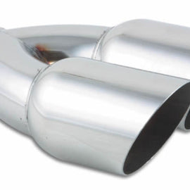 Vibrant Dual 3.5in Round SS Exhaust Tip (Single Wall Angle Cut) 1333
