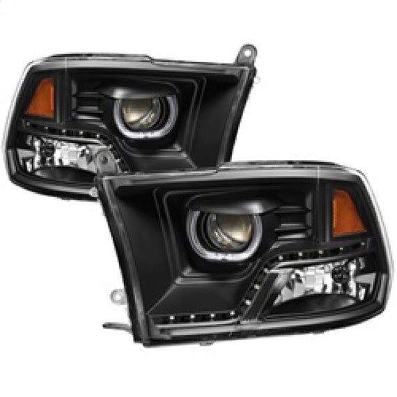 xTune Dodge Ram 2009-2014 Halo LED Projector Headlights - Black PRO-JH-DR09-CFB-BK 9036729