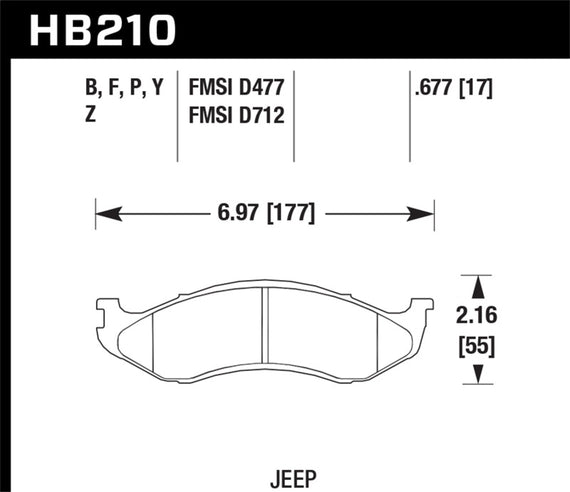 Hawk Performance (HB210F.677) HPS Street Brake Pads HB210F.677
