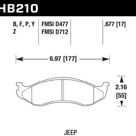 HAWK Performance SuperDuty Street Brake Pads HB210P.677 HB210P.677