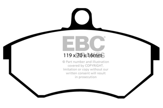 EBC 94 Volkswagen Cabriolet 1.8 Redstuff Front Brake Pads DP3841C